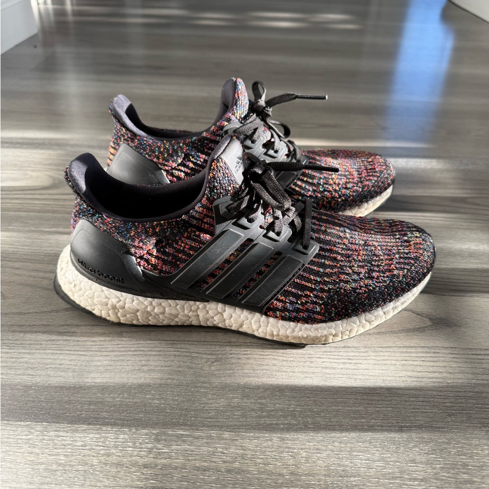 Adidas Black and Multicolor Knit Sneakers
